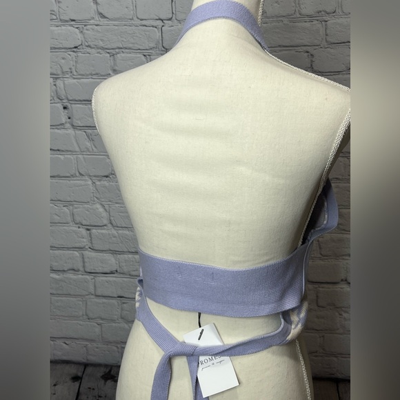 NWT promesa purple houndstooth knit halter top size large - Picture 3 of 9